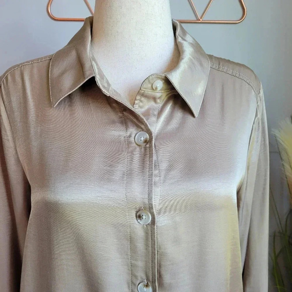 Anthropologie, New, Current Air Clemence Gold Shirt Jacket Shacket, Size Medium - Picture 4 of 13